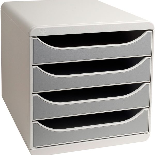 EXACOMPTA Schubladenbox grau 310041D 4 Fächer