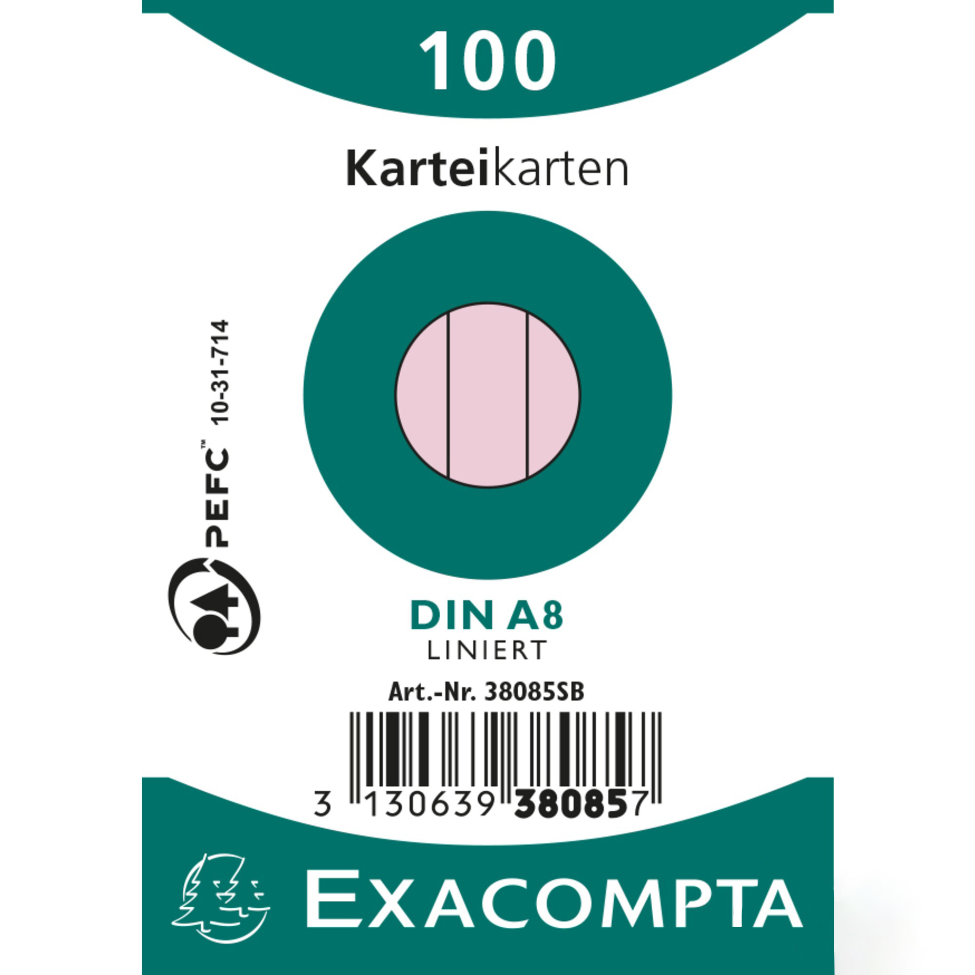 EXACOMPTA-38085SB-3130639380857 EXACOMPTA Karteikarten liniert A8 38085SB rosa 100 Stück – Hochwertig & günstig bei ShopDeca