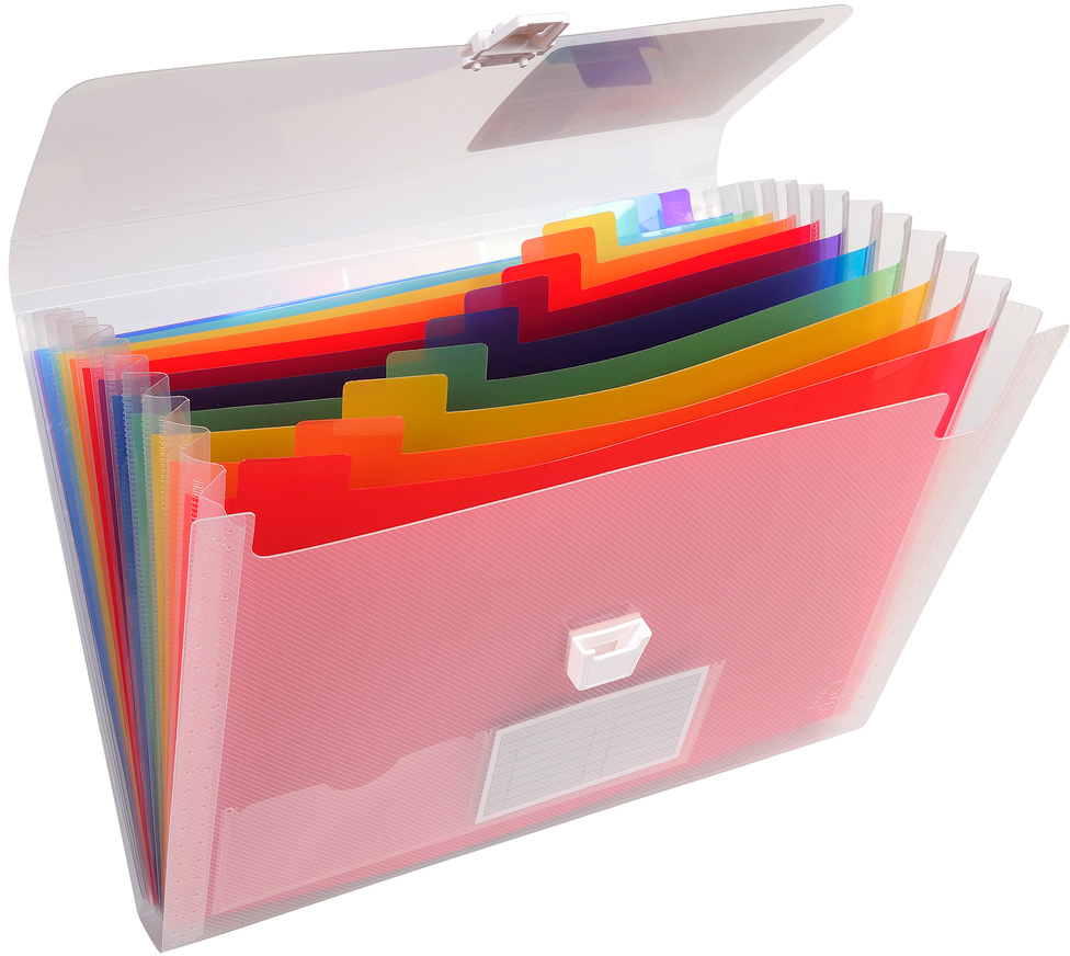 EXACOMPTA-55298E-3130630552987 EXACOMPTA Fächermappe Crystal A4 55298E transparent 13-teilig – Hochwertig & günstig bei ShopDeca