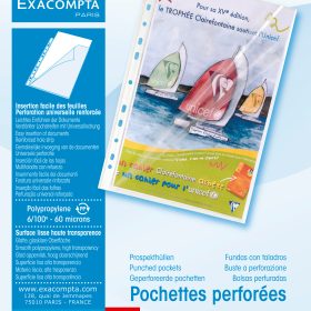 EXACOMPTA Zeigetaschen PP 60my A4 5800E transparent genarbt 100 Stück