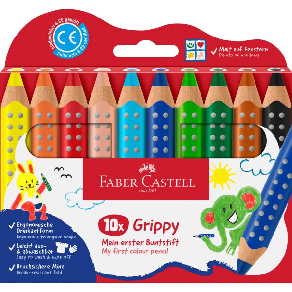 FABER-CASTELL Farbstifte Grippy 110624 10 Farben