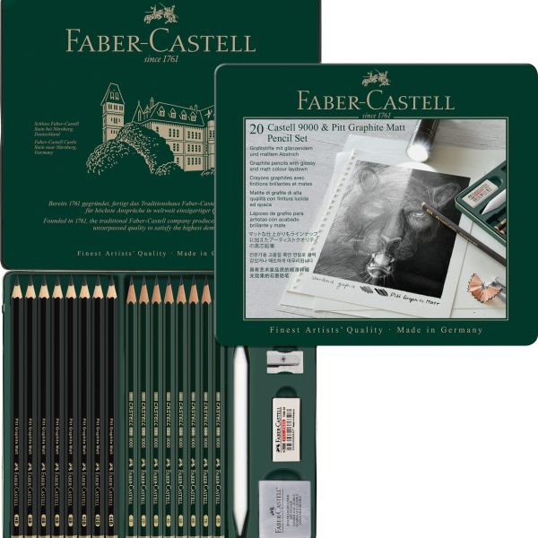 FABER-CASTELL Pitt Graphite Matt & Castell 115224 schwarz 20 Stück
