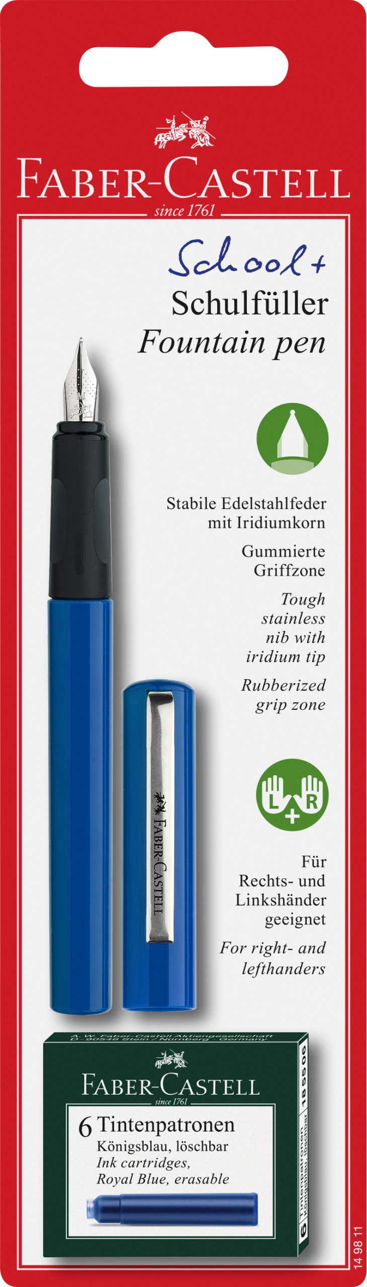 149811_Fountain School+ blue FABER-CASTELL Schulfüller 149811 blau – Bild 1