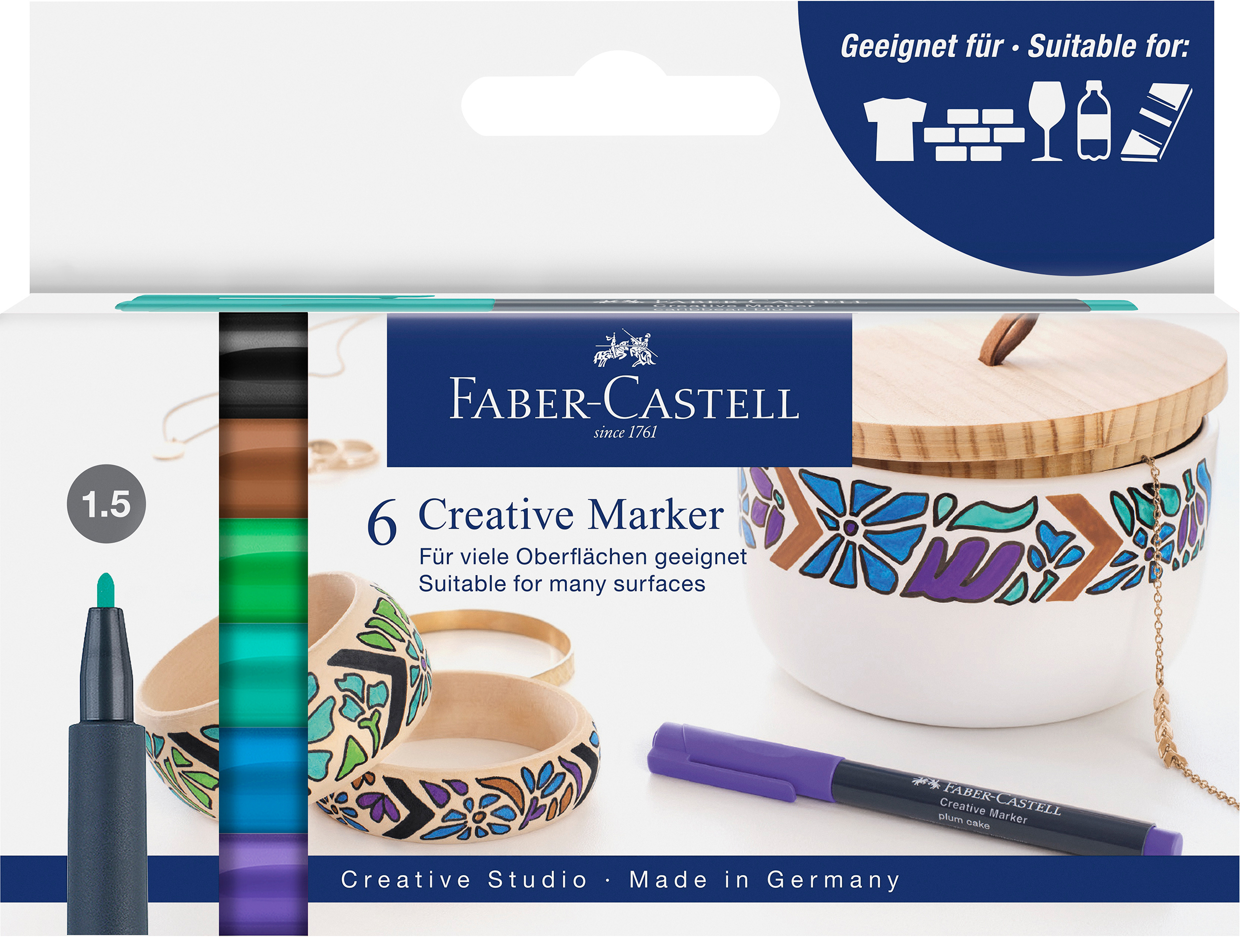 160708_Creative Marker, set of 6, Fairy forest FABER-CASTELL Creative Marker 1-3mm 160708 Fairy forest 6 Stück – Hochwertig & günstig bei ShopDeca