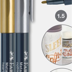 FABER-CASTELL Metallic Marker 1,5mm 160796 gold/silver 2 Stück