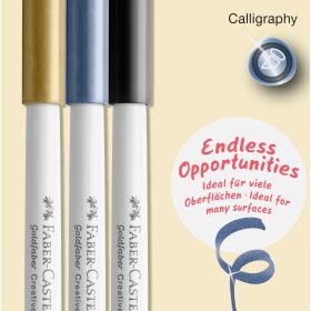 FABER-CASTELL Creative Marker Keilspitze 160905 Metallic Farben 3 Stück