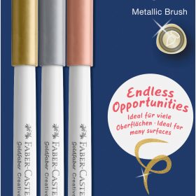 FABER-CASTELL Creative Marker Pinselspitze 161005 Metallic Farben 3 Stück