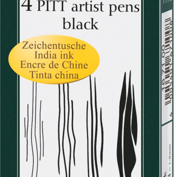 FABER-CASTELL Pitt Artist Pen 167100 schwarz 4 Stück