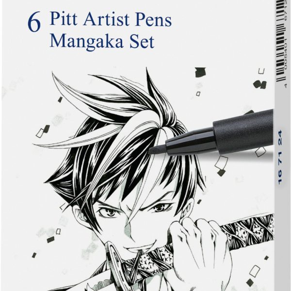 FABER-CASTELL Pitt Artist Pen Manga Mangaka 167124 schwarz 6 Stück