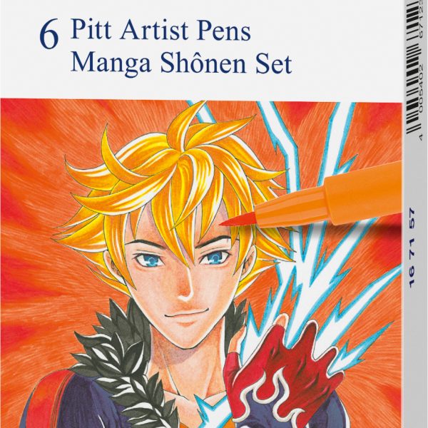 FABER-CASTELL Pitt Artist Pen Manga Shônen 167157 diverse Farben 6 Stück