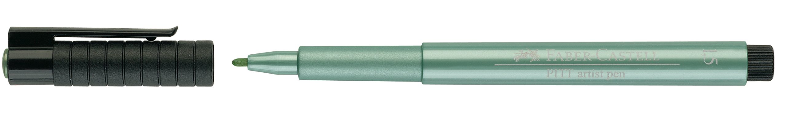 FABER-CASTELL-167394-4005401673941 FABER-CASTELL Pitt Artist Pen 1,5mm 167394 grün-metallic – Hochwertig & günstig bei ShopDeca