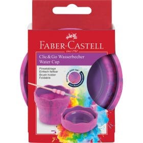 FABER-CASTELL Wasserbecher Clic&Go 181527 pink, für Pinsel
