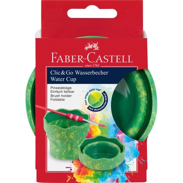 FABER-CASTELL Wasserbecher Clic&Go 181528 grün, für Pinsel