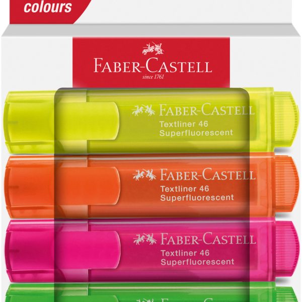 FABER-CASTELL Textmarker TL 46 254644 Superfluor 4 Stück