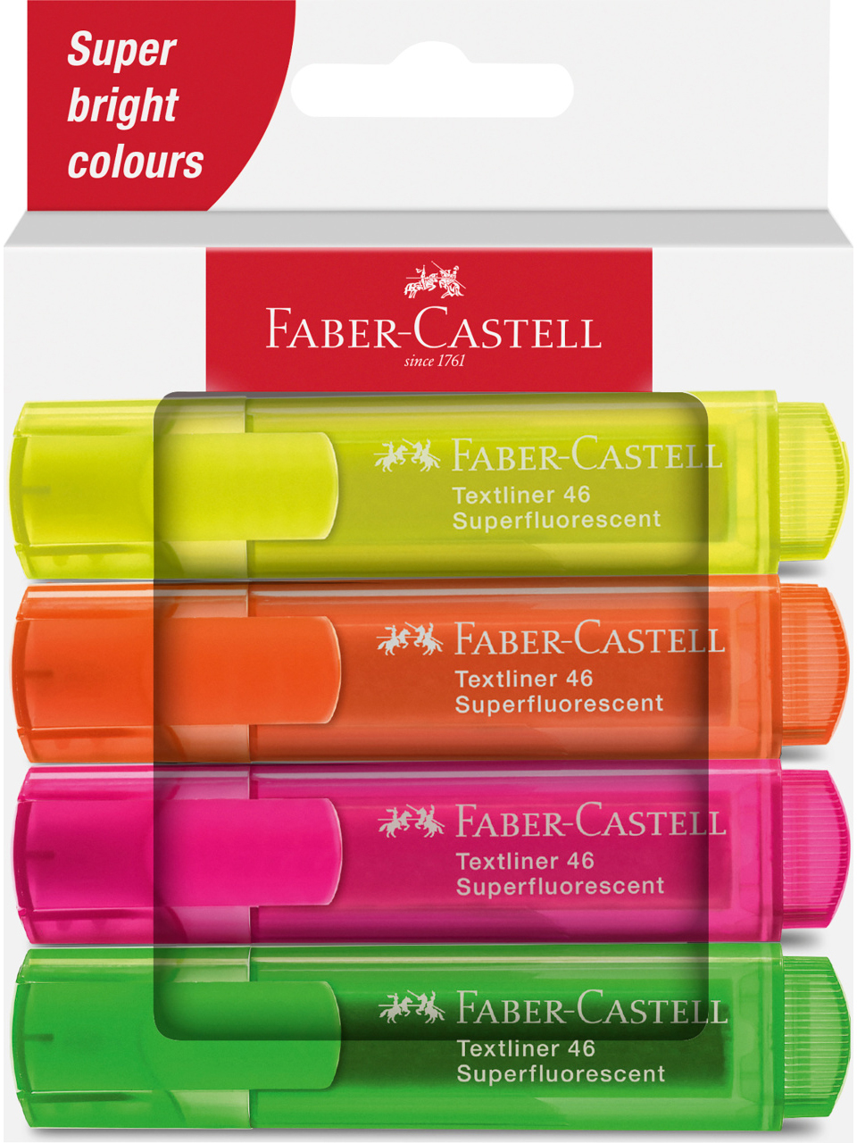 254644_Highlighter TL 46 SF wallet of 4 FABER-CASTELL Textmarker TL 46 254644 Superfluor 4 Stück – Hochwertig & günstig bei ShopDeca