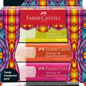 FABER-CASTELL Textmarker TL 46 Glassy 254693 Superfluor 4 Stück
