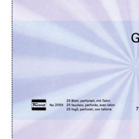 FAVORIT Geschenk-Gutscheine D/F/I 2059blau blau,20.5x10.5cm,Block à 25Bl.