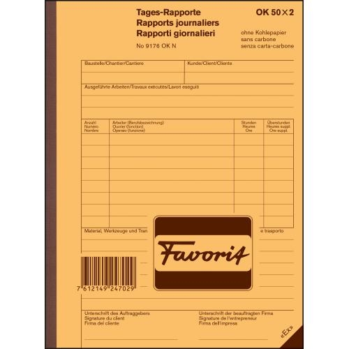 FAVORIT-9176-OK-N-7612149247029 FAVORIT Tages-Rapporte A5 9176 OK N weiss/weiss, D/F/I – Hochwertig & günstig bei ShopDeca