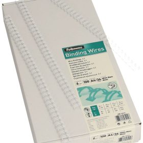 FELLOWES Drahtbinderücken 6mm 53215 weiss 100 Stück