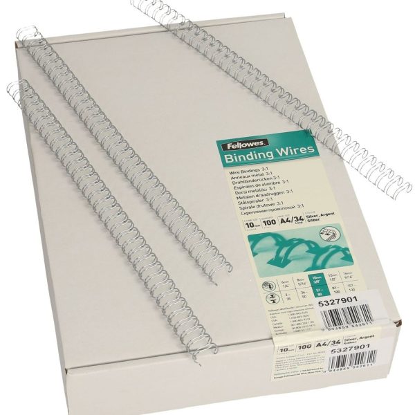 FELLOWES Drahtbinderücken 10mm 5327901 silber 100 Stück