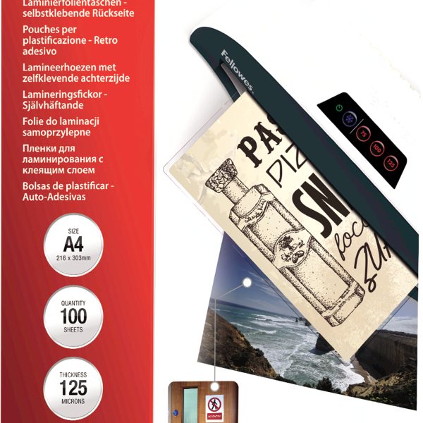 FELLOWES Laminierfolien Capture125g A4 5328901 kleb. 100 Stück