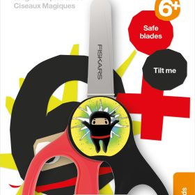 FISKARS Kinderschere Ninja 13cm 1064075 rot/schwarz, Rechtshänder