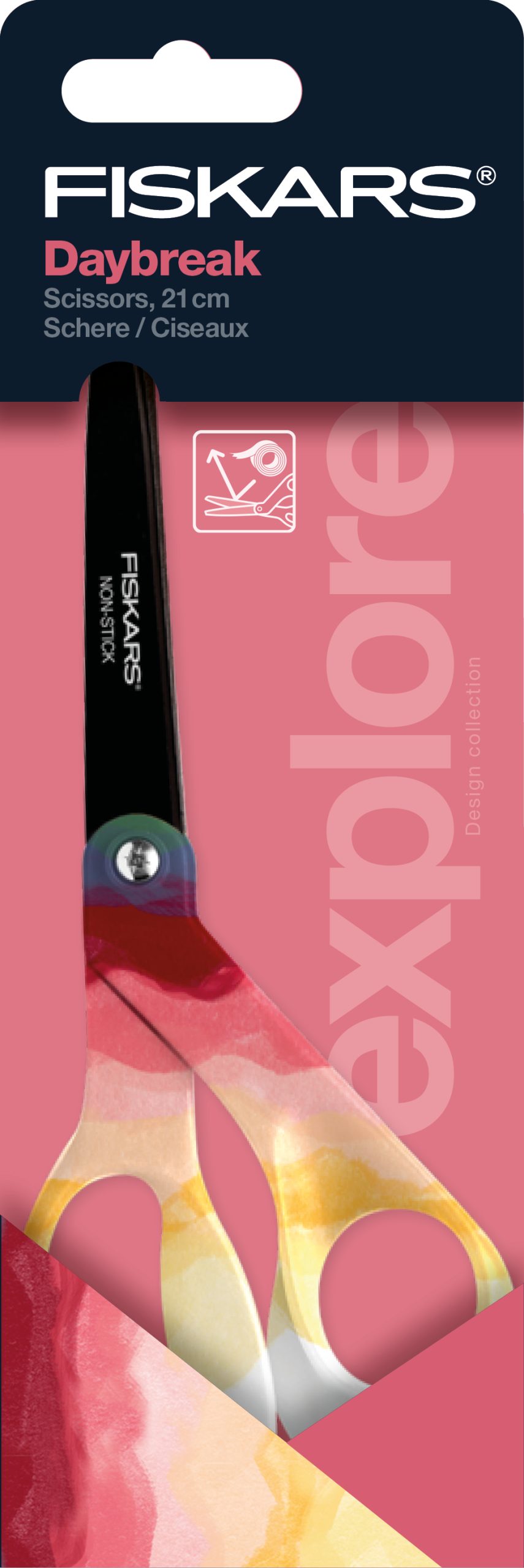 FISKARS-1066463-6424002016434 FISKARS Schere Daybreak 21cm 1066463 rot/gelbfür Rechtshänder – Hochwertig & günstig bei ShopDeca