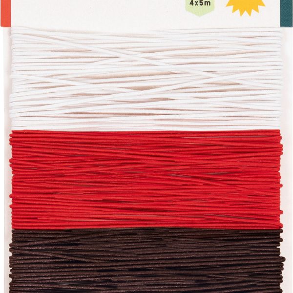 FOLIA Gummischnüre 5m 13701 4 Farben