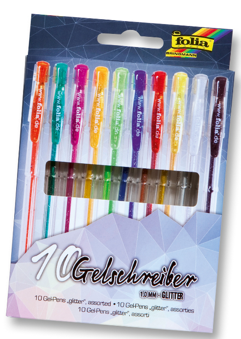 FOLIA-1913-4001868019131 FOLIA Roller Black Style 1913 glitter, 10 Stück – Hochwertig & günstig bei ShopDeca