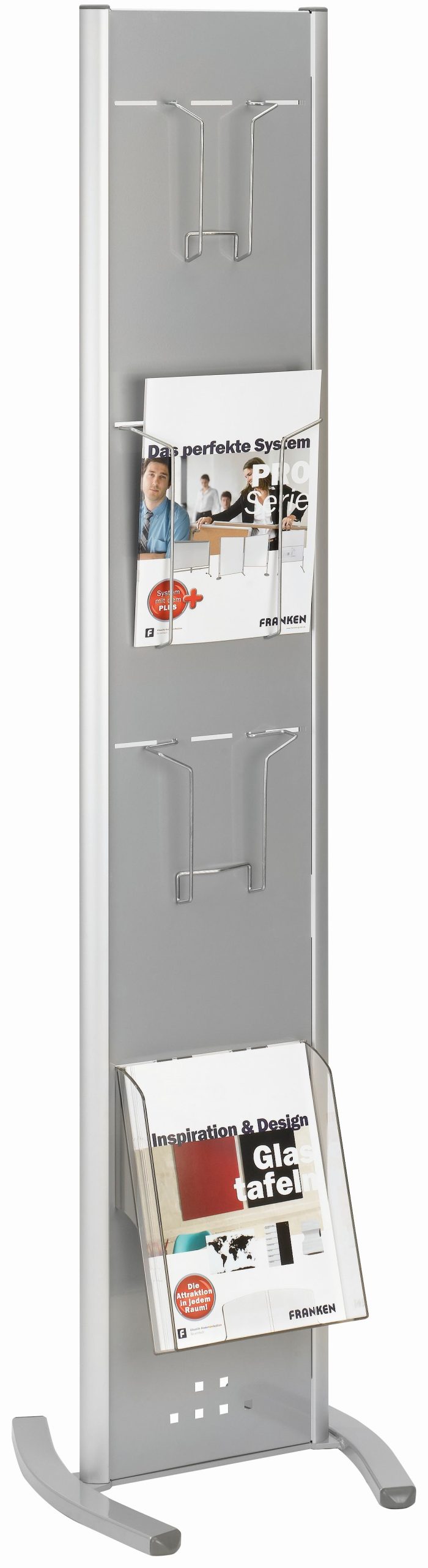 FRANKEN-PSN804-4016946707374 FRANKEN Prospektständer PSN804 4 Fächer, silber – Hochwertig & günstig bei ShopDeca