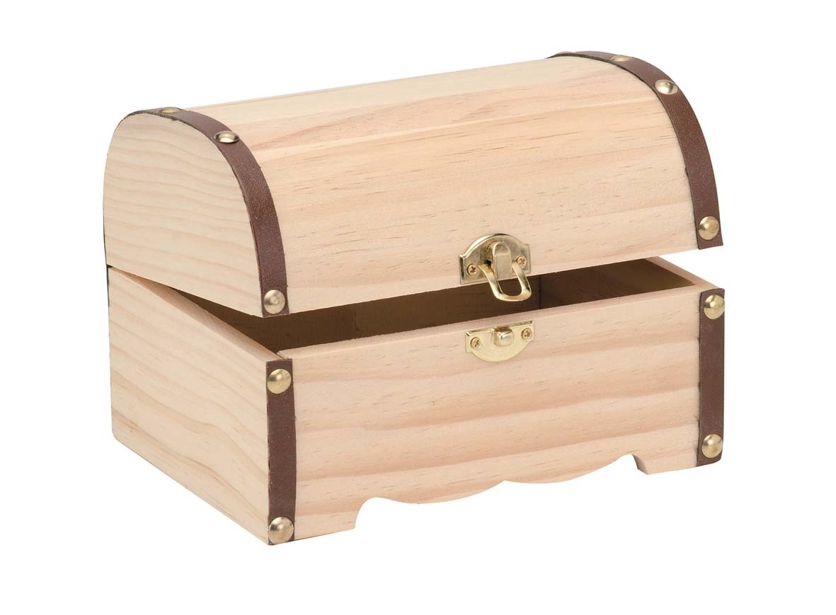 GLOREX-62003280-7610877398167 GLOREX Schatztruhe 18x13x12.5cm 62003280 Holz – Bild 1