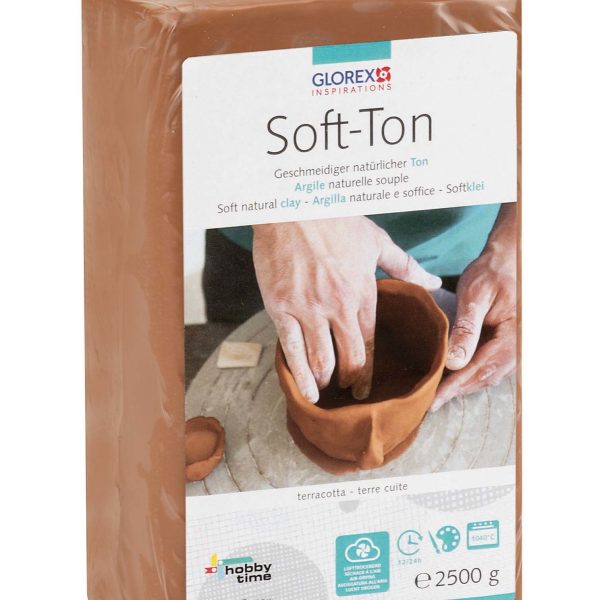GLOREX Soft-Ton terracotta 2.5kg 68075337 lufthärtend, brennbar