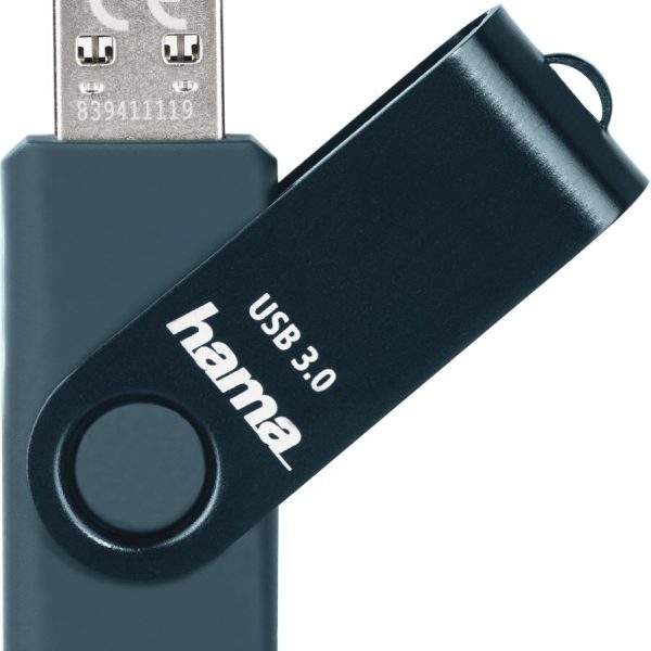 HAMA USB-Stick Rotate 182463 3.0, 32GB, 70MB/s, Petrol