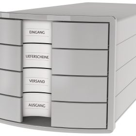 HAN Schubladenbox IMPULS A4/C4 14.75 grau 4 Schubladen