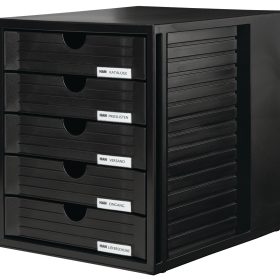 HAN Schubladenbox Systembox 24.30 schwarz 5 Fächer