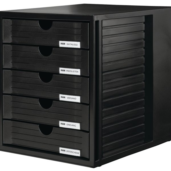 HAN Schubladenbox Systembox 24.30 schwarz 5 Fächer