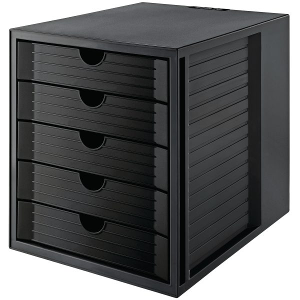 HAN Schubladenbox Systembox A4 24.30 schwarz öko 5 Fächer