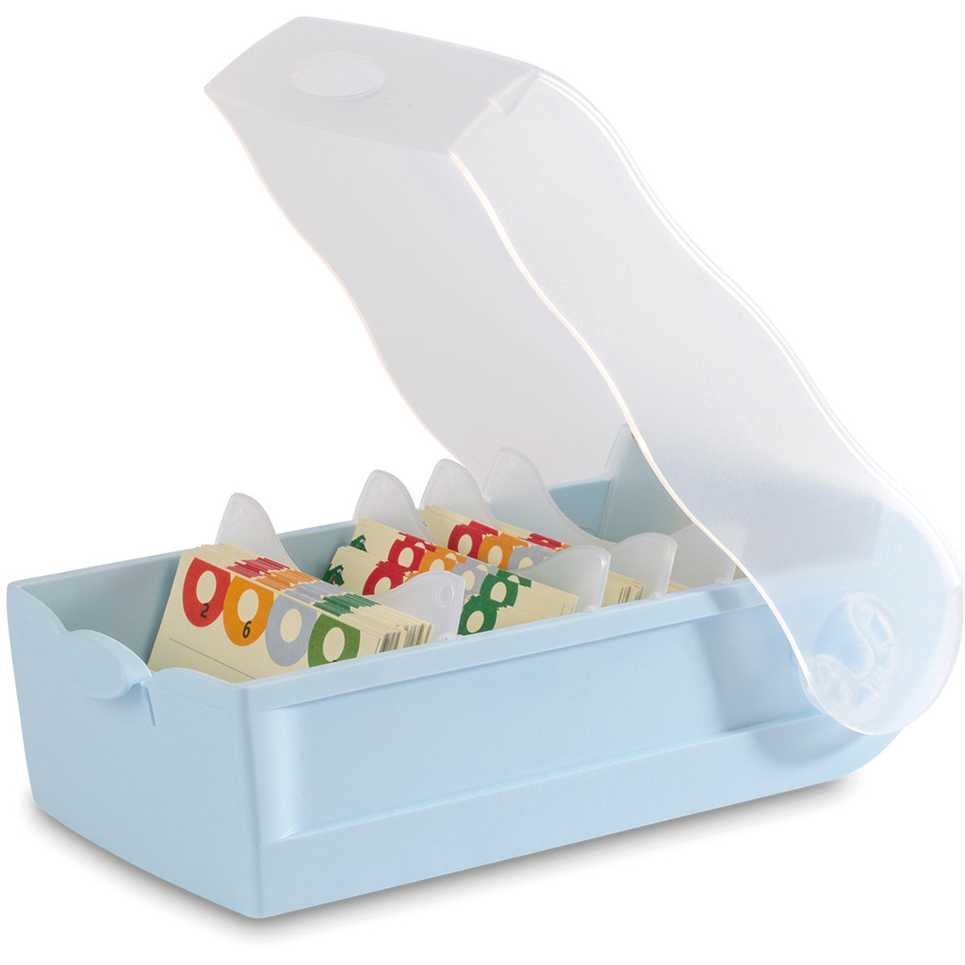 HAN-998-884-4012473121348 HAN Karteibox Croco A8 998-884 pastellblau 9.7x6.7x19.1cm – Bild 1