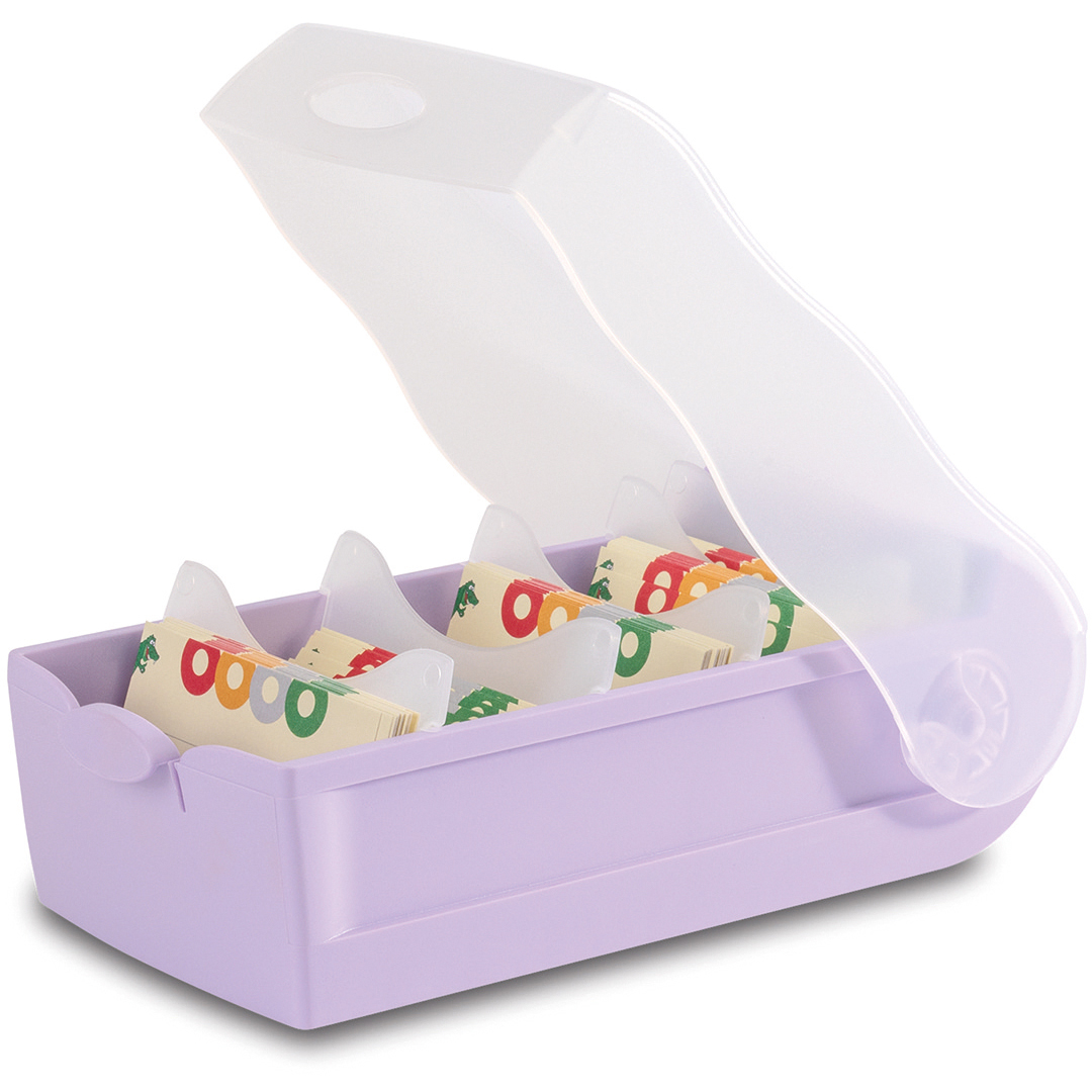 HAN-998-887-4012473121362 HAN Karteibox Croco A8 998-887 pastelllila 9.7x6.7x19.1cm – Bild 1