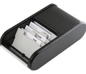 HELIT Visitenkarten-Box H6218095 schwarz 67x136x240mm