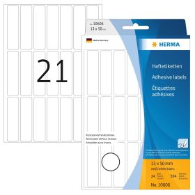 HERMA Etiketten Ablösbar 13×50mm 10606 weiss, non perm. 672 Stück