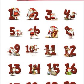 HERMA Sticker Adventskalender 15071 rot 72 Stück/3 Blatt