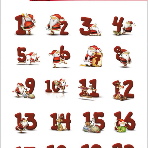 HERMA Sticker Adventskalender 15071 rot 72 Stück/3 Blatt