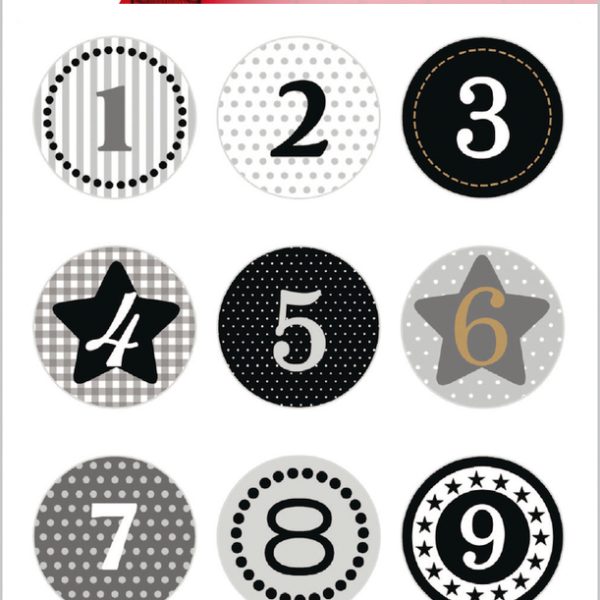 HERMA Sticker Adventskalender 15255 schwarz 24 Stück /2 Blatt