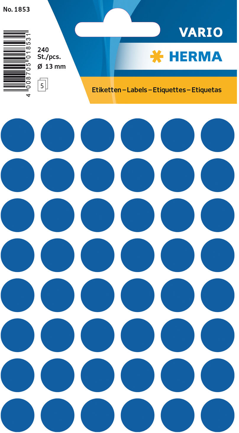 HERMA-1853-4008705018531 HERMA Etiketten rund 13mm 1853 dunkelblau 240 Stück – Hochwertig & günstig bei ShopDeca