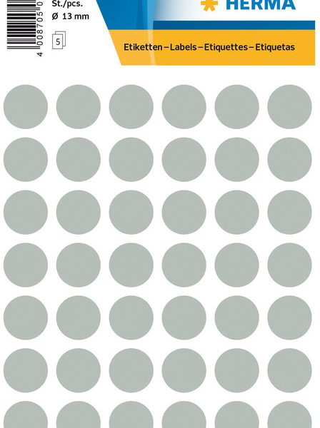 HERMA Etiketten rund 13mm 1858 grau 240 Stück