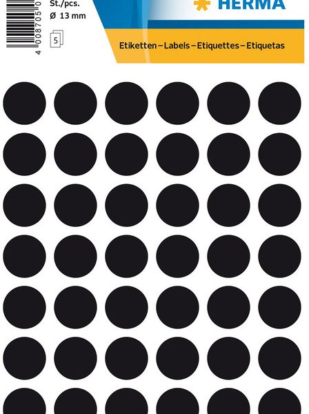 HERMA Markierungspunkte 13mm 1869 schwarz 240 Stück