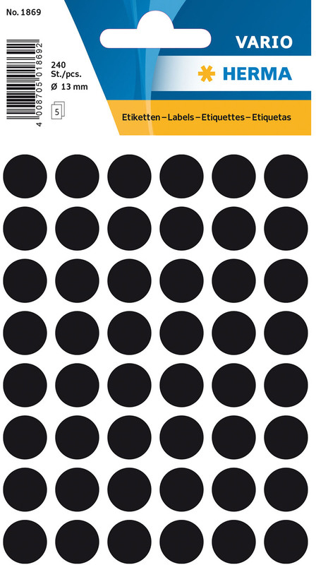 HERMA-1869-4008705018692 HERMA Markierungspunkte 13mm 1869 schwarz 240 Stück – Hochwertig & günstig bei ShopDeca