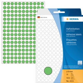 HERMA Haftetiketten rund 8mm 2215 grün 5632 Stück