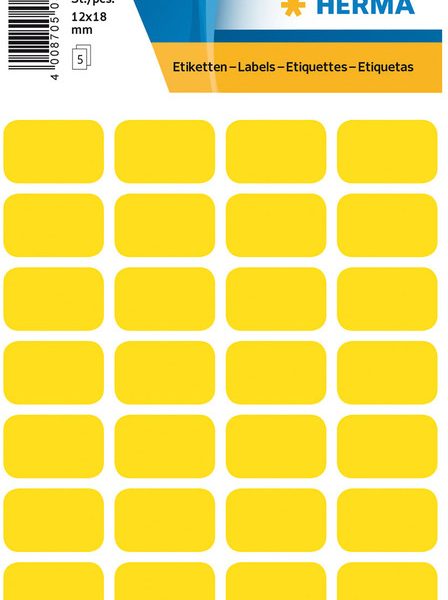 HERMA Etiketten 12×18mm 3641 gelb 160 Stück